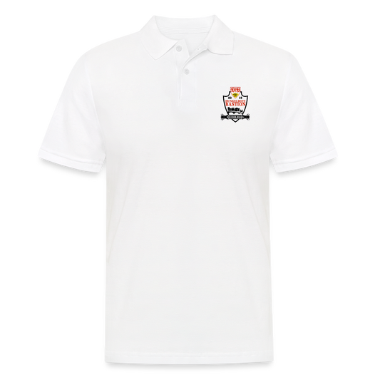 Dunkelrote Bastion Classic (Unisex Polo-Shirt) - weiß