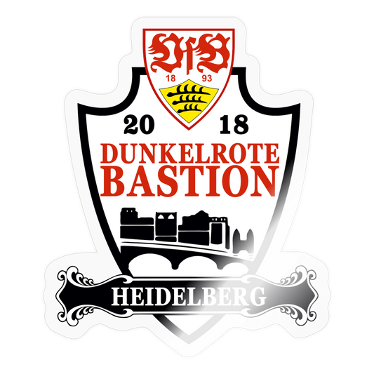 Dunkelrote Bastion Logo (Aufkleber) - Transparent glänzend